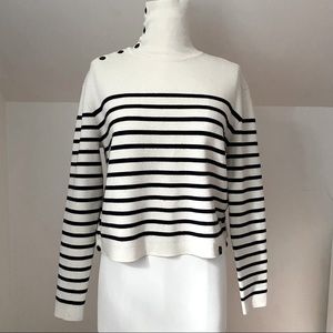 Maison Scotch Striped Turtleneck, Sz M